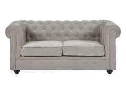 Sofá 2 plazas en tela color gris CHESTERFIELD