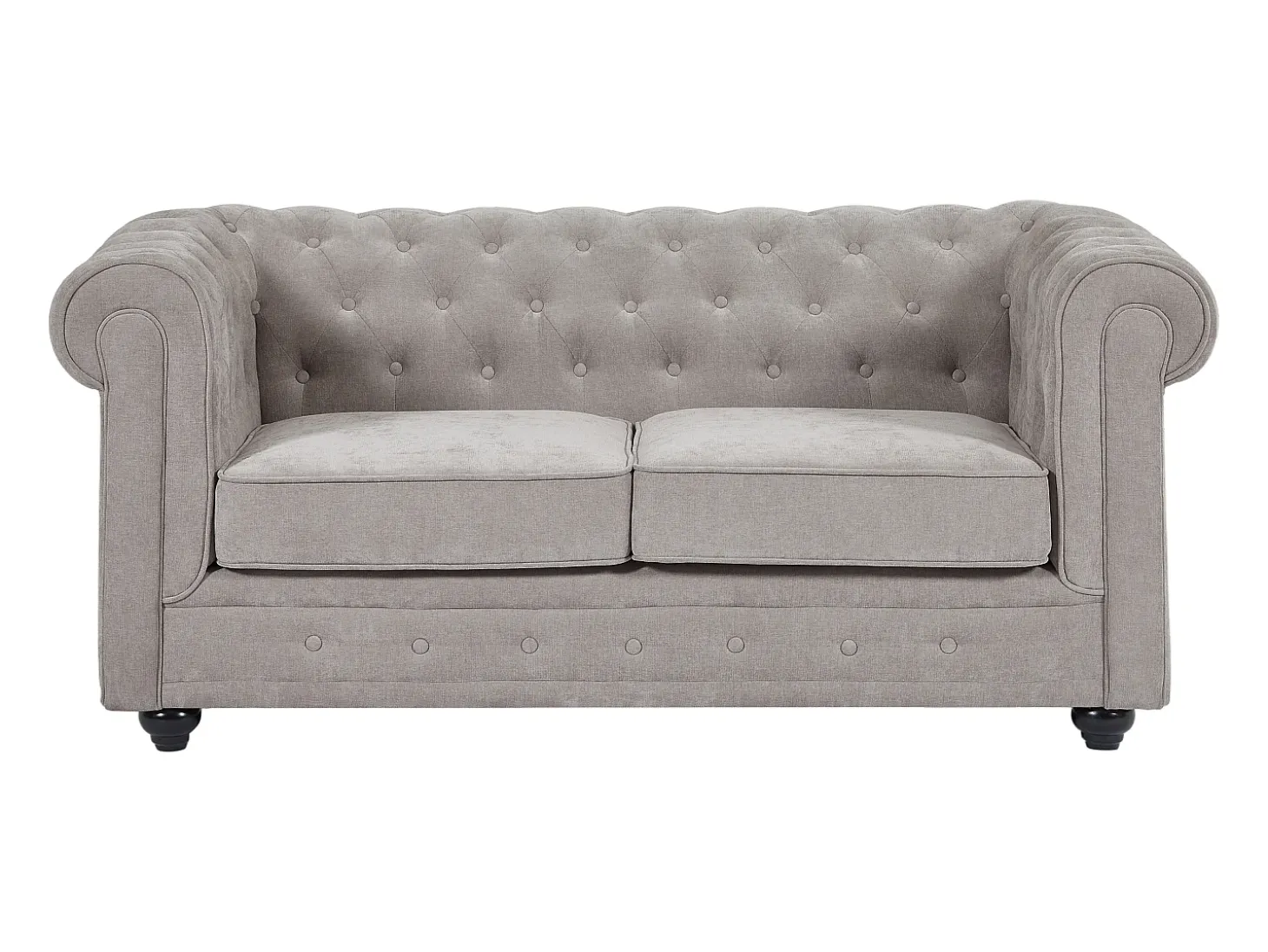 Sofá 2 plazas en tela color gris CHESTERFIELD
