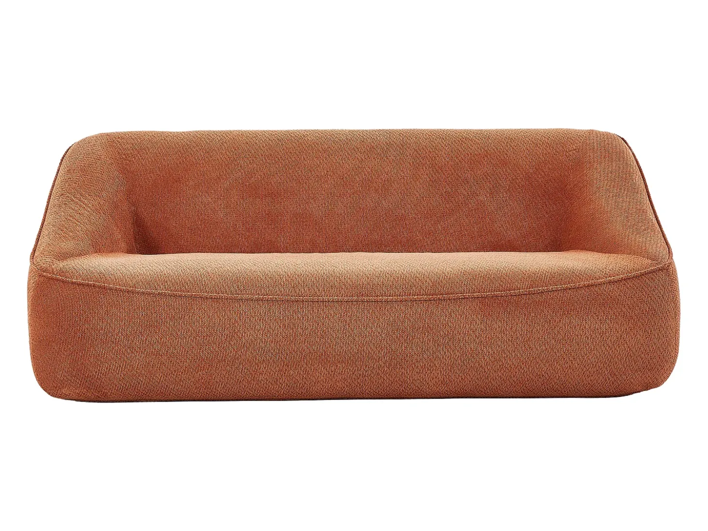 Sofá 3 plazas en tela texturizada terracota diseño KIREBA
