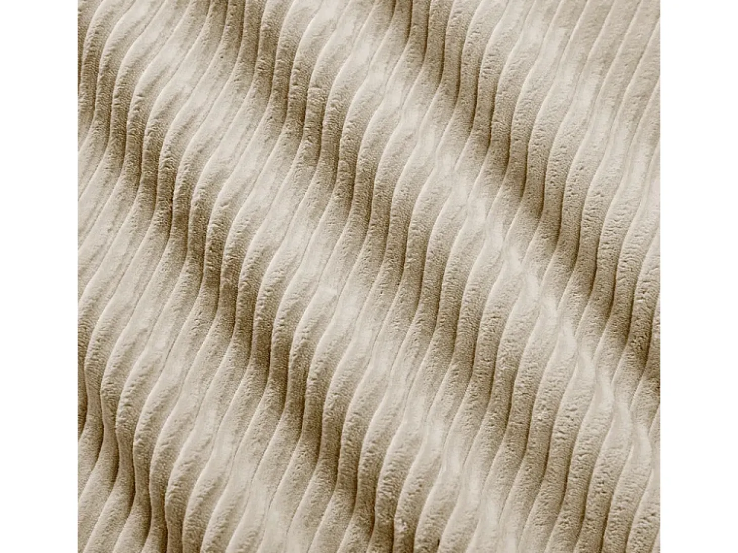 Sofá 2 Plazas Modular de Pana Acanalada - con 2 Cojines - 208x103x75cm - Beige