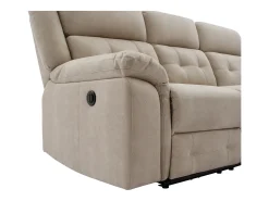 Sofá 3 plazas relax eléctrico de microfibra beige ORTIANO