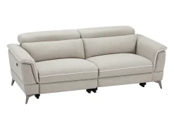 Sofá 3 plazas relax eléctrico de tela beige MACARI