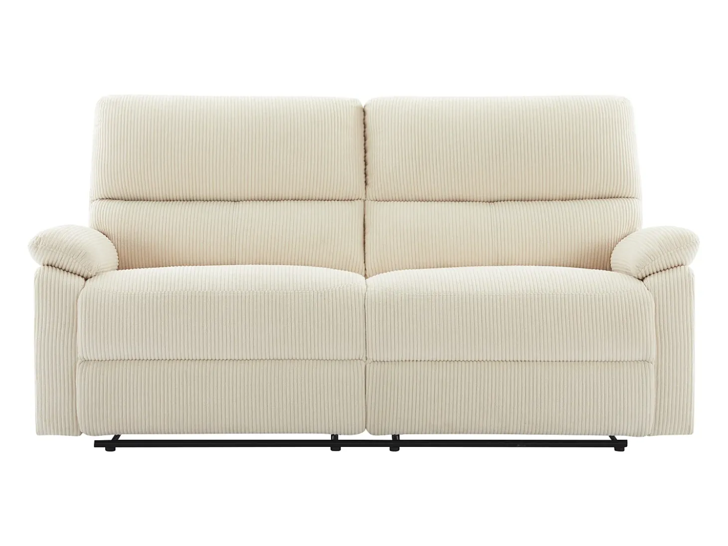 Sofá 3 plazas relax eléctrico terciopelo beige LUNANO