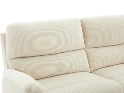Sofá 3 plazas relax eléctrico terciopelo beige LUNANO