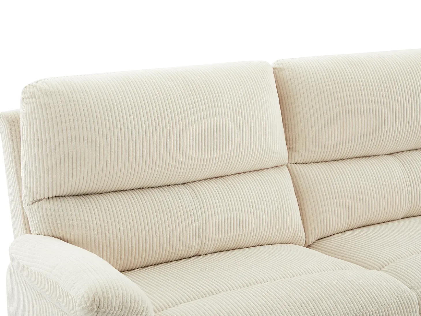 Sofá 3 plazas relax eléctrico terciopelo beige LUNANO