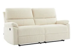Sofá 3 plazas relax eléctrico terciopelo beige LUNANO