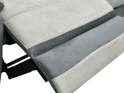 Sofá 3 plazas relax microfibra TALCA gris claro y antracita