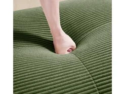 Sofá angular 2 plazas modular - de Pana - con 2 cojines y otomana - ergonómico - 208x178x75cm - Verde