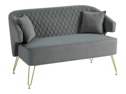 Sofá Azaki Homcom 2 plazas + almohadas + reposabrazos gris 76x124x69 cm