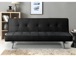 Sofá cama 2 plazas Clic Clac terciopelo 175x74cm Negro