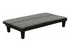 Sofá cama 3 plazas cuero polipiel Topazio pronto letto - Negro