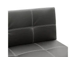 Sofá cama 3 plazas cuero polipiel Topazio pronto letto - Negro