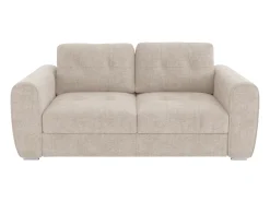 Sofá cama 3 plazas de apertura rápida de tela beige. Cama de 140 cm - Colchón de 14 cm BOLIPO