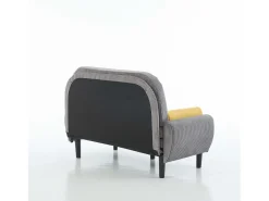 Sofá cama 2 plazas de pana gris - convertible en cama o chaise longue