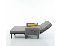Sofá cama 2 plazas de pana gris - convertible en cama o chaise longue