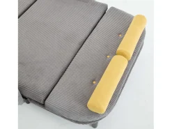 Sofá cama 2 plazas de pana gris - convertible en cama o chaise longue