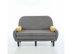 Sofá cama 2 plazas de pana gris - convertible en cama o chaise longue