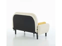 Sofá cama 2 plazas de pana marfil - convertible en cama o chaise longue