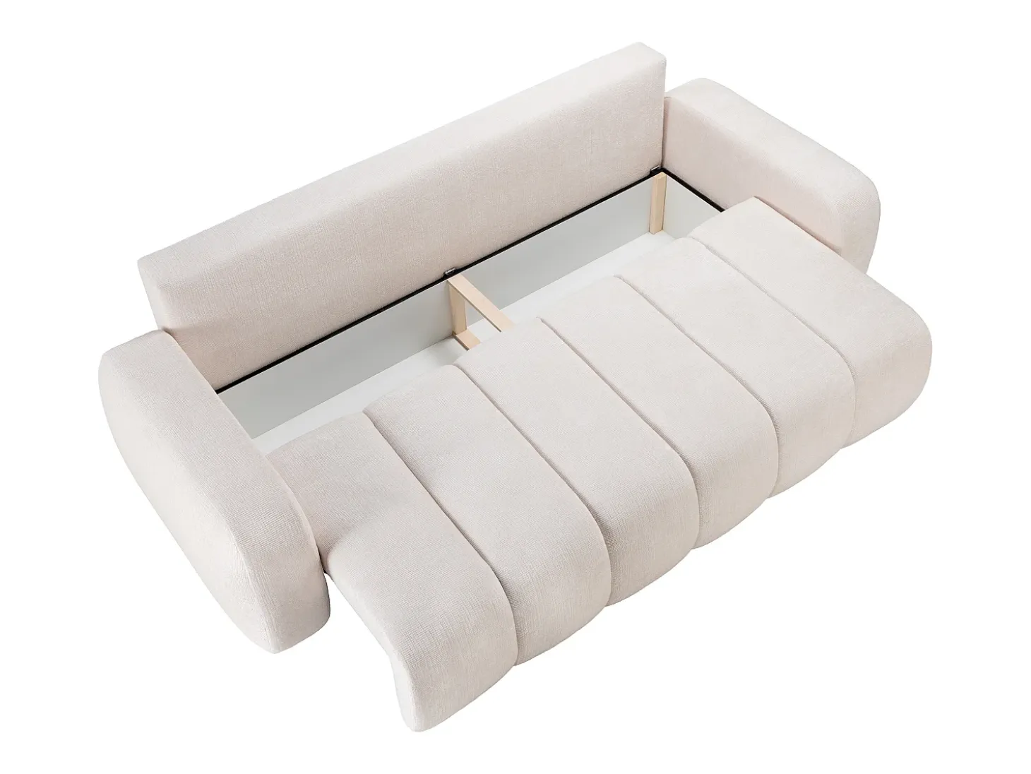 Sofá cama 3 plazas en chenilla beige TALIVO