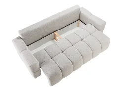 Sofá cama 3 plazas en tejido jaspeado gris claro ISSORO