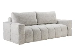 Sofá cama 3 plazas en tejido jaspeado gris claro ISSORO