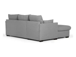 Sofá Cama 3 Plazas Gris - Chaise Longue Reversible Derecha/Izquierda con Almacenamiento Integrado (221 x 162 x 85 cm) - ORLANDO