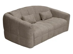 Sofá cama 4 plazas rápido en tela bouclé topo cama 160 cm RETUNA