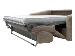 Sofá cama 4 plazas rápido en tela bouclé topo cama 160 cm RETUNA