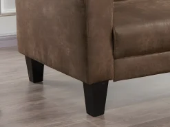 Sofá cama 3 plazas tela aspecto vintage marrón INICIO