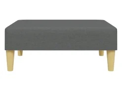 Sofá cama 2 plazas y almohadas taburete terciopelo gris oscuro