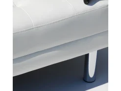 Sofá cama biplaza de cuero artificial con reposabrazos y cojines Agata Pronto Letto - Blanco