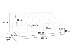 Sofá cama clic clac de 2 plazas en polipiel de diseño moderno reclinable Elly - Rojo