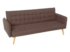 Sofá cama clic clac de 3 plazas en tejido, reclinable Malibu - Marrón