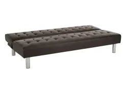 Sofá cama clic clac de 2 plazas en polipiel de diseño moderno reclinable Elly - Marrón