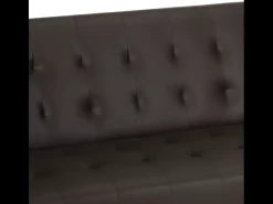 Sofá cama clic clac de 2 plazas en polipiel de diseño moderno reclinable Elly - Marrón