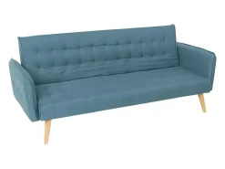 Sofá cama clic clac de 3 plazas en tejido, reclinable Malibu - Azul Marino