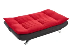 Sofá cama clic clac de tela rojo y gris antracita DEMIDO