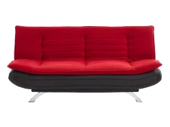 Sofá cama clic clac de tela rojo y gris antracita DEMIDO