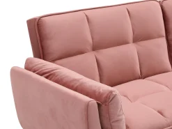 Sofá cama clic-clac GULCAN de 3 plazas en terciopelo rosa