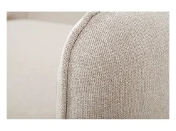 Sofá cama con chaise longue 3-4 plazas con canapé de tela beige y madera clara DRISS