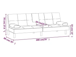 Sofá cama con portavasos cuero sintético color crema