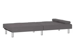 Sofá cama con portavasos cuero sintético gris