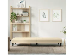 Sofá cama con portavasos tela crema