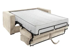 Sofá cama de 4 plazas con apertura italiana de pana beige LORETO