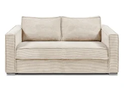 Sofá cama de 4 plazas con apertura italiana de pana beige LORETO