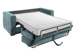 Sofá cama de 4 plazas con apertura italiana de pana beige LORETO
