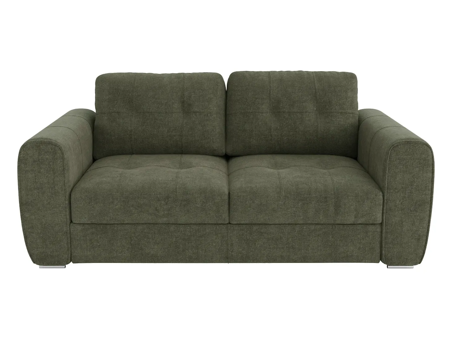 Sofá cama de 3 plazas con convertible de apertura rápida de tela verde - 140 cm de ancho de cama - Colchón de 22 cm BOLIPO