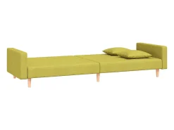 Sofá cama de 2 plazas con dos almohadas tela verde