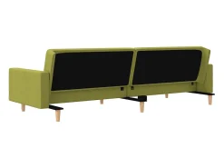 Sofá cama de 2 plazas con dos almohadas tela verde