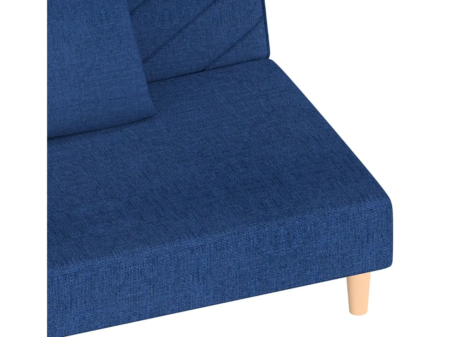 Sofá cama de 2 plazas con dos almohadas tela azul